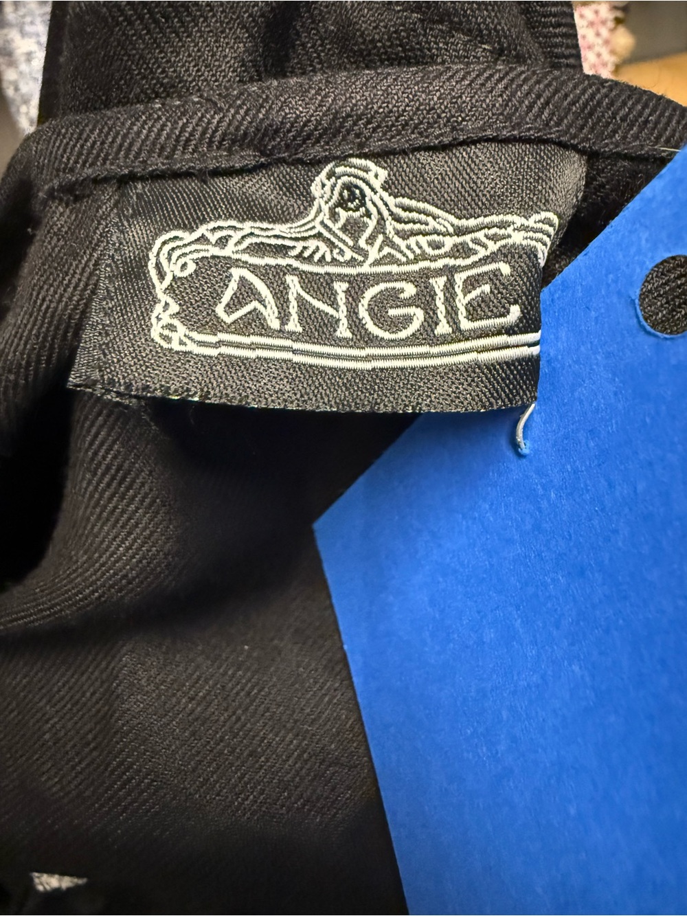Angie Black Midi Dress with White & Tan Embroidered Yoke - Picture 4 of 5